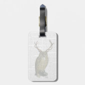 Étiquette À Bagage Le hibou avec des andouillers raffinent 2 (Dos Vertical)