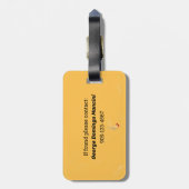 Étiquette À Bagage Le Magicien main quatre éléments carte tarot jaune (Dos Vertical)