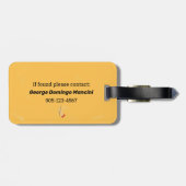 Étiquette À Bagage Le Magicien main quatre éléments carte tarot jaune (Dos horizontal)