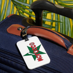 Étiquette À Bagage Le Maroc est un mot-symbole des portes, des dunes