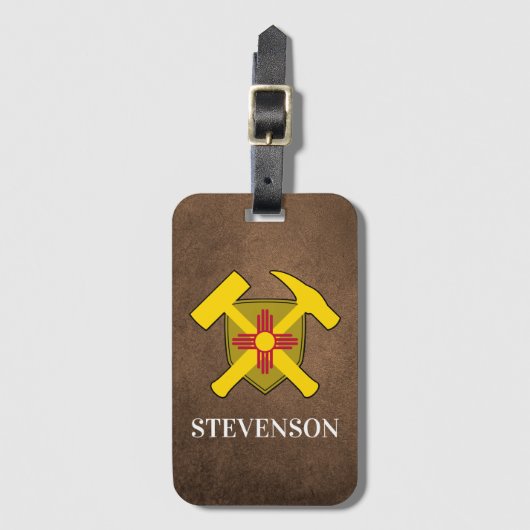 Étiquette À Bagage Le marteau de rock du géologue et le logo du drape (Devant Vertical)