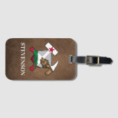 Étiquette À Bagage Le marteau de rock du géologue et le logo du drape (Devant Horizontal)