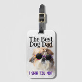 Étiquette À Bagage Le meilleur chien papa Shih Tzu Pas de Fête des pè (Devant Vertical)