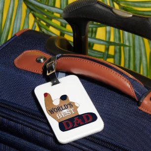 Étiquette À Bagage Le meilleur patriotique papa du monde