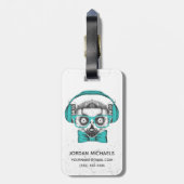 Étiquette À Bagage Le mélomane du lémur | | ajoutent votre nom (Dos Vertical)