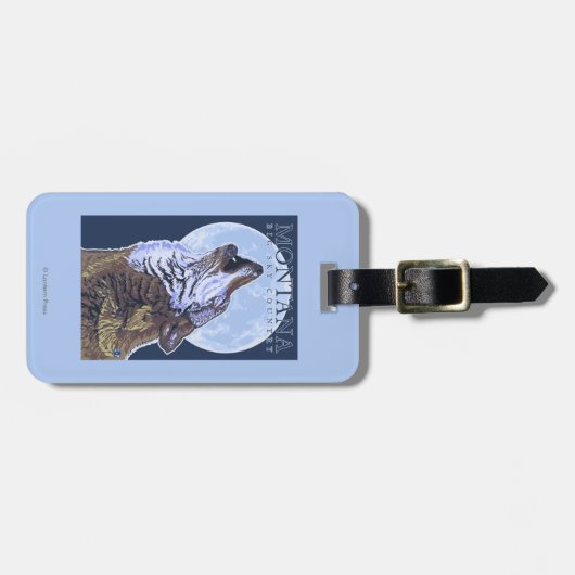 Étiquette À Bagage Le Montana -- Grand loup de CountryHowling de ciel (Devant horizontal)