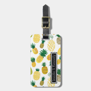 Étiquette À Bagage Le motif à la mode   d'ananas ajoutent votre nom