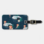 Étiquette À Bagage Le Motif de la méduse blanche Lotus Ocean (Devant horizontal)