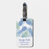 Étiquette À Bagage Le motif en pastel tropical | d'ananas ajoutent (Dos Vertical)