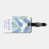 Étiquette À Bagage Le motif en pastel tropical | d'ananas ajoutent (Dos horizontal)