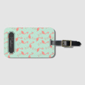 Étiquette À Bagage Le motif mignon | de Flamant rose rose ajoutent (Devant Horizontal)