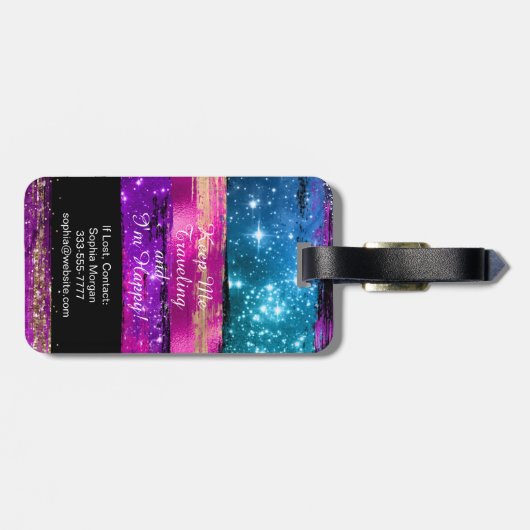 Étiquette À Bagage Le nom de Brush Strokes (Dos horizontal)