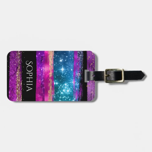 Étiquette À Bagage Le nom de Brush Strokes (Devant horizontal)