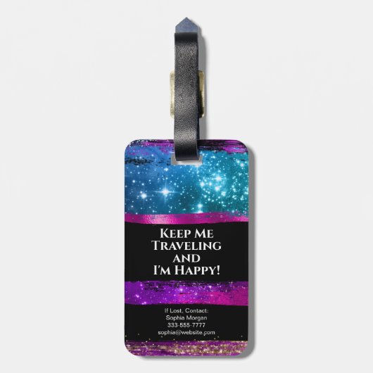 Étiquette À Bagage Le nom de Brush Strokes (Dos Vertical)