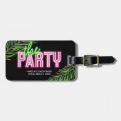 Étiquette À Bagage Le Parti Vert & Rose Tropical Bach (Devant horizontal)