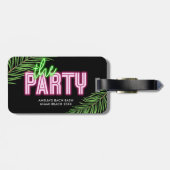 Étiquette À Bagage Le Parti Vert & Rose Tropical Bach (Dos horizontal)