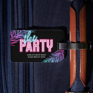 Étiquette À Bagage Le Party Blue & rose Tropical Bach