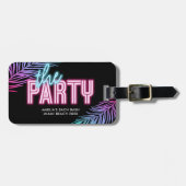 Étiquette À Bagage Le Party Blue & rose Tropical Bach (Devant horizontal)