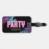 Étiquette À Bagage Le Party Blue & rose Tropical Bach (Dos horizontal)