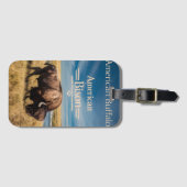 Étiquette À Bagage Le pâturage du bison au bord de la rivière (Devant Horizontal)