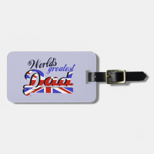 Étiquette À Bagage Le plus grand papa du monde avec le drapeau