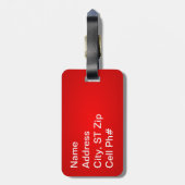 Étiquette À Bagage Le poster de animal rouge | de léopard (Dos Vertical)