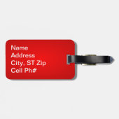 Étiquette À Bagage Le poster de animal rouge | de léopard (Dos horizontal)