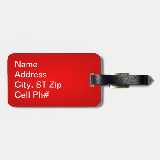 Étiquette À Bagage Le poster de animal rouge | de léopard (Dos horizontal)