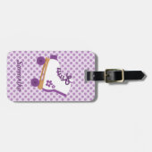Étiquette À Bagage Le pourpre pointille le patin de rouleau (Devant horizontal)