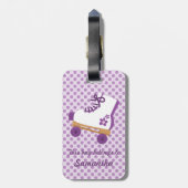 Étiquette À Bagage Le pourpre pointille le patin de rouleau (Dos Vertical)