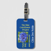 Étiquette À Bagage Le Projet Bleuet Bleu (Devant Vertical)