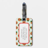 Étiquette À Bagage Le rétro ananas brun et en bon état modèle le (Dos Vertical)