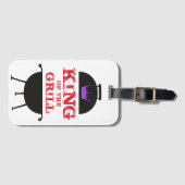 Étiquette À Bagage Le Roi Du Grill, Noir Violet Couronne Rouge (Devant Horizontal)