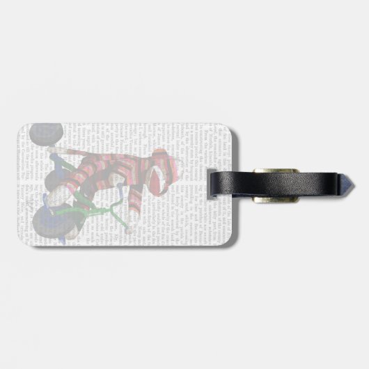 Étiquette À Bagage Le singe de queue sur le vélo (Dos horizontal)