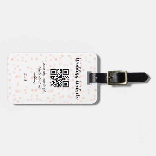 Étiquette À Bagage Le site web mariage scanner code QR pour les détai (Devant horizontal)