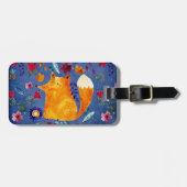 Étiquette À Bagage Le Smart Fox dans le jardin des fleurs (Devant horizontal)