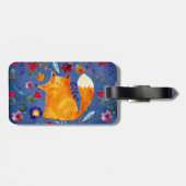 Étiquette À Bagage Le Smart Fox dans le jardin des fleurs (Dos horizontal)