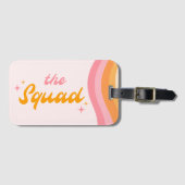 Étiquette À Bagage Le Squad Super rose & orange (Devant Horizontal)