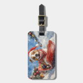 Étiquette À Bagage Le Staffordshire américain à Noël doré (Devant Vertical)