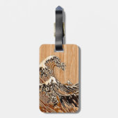 Étiquette À Bagage Le style en bois en bambou de grande vague de (Dos Vertical)