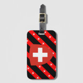 Étiquette À Bagage Le Suisse barre le drapeau (Devant Vertical)