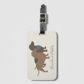 Étiquette À Bagage Le teckel de Minimalistic silhouette et a (Devant Vertical)