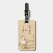 Étiquette À Bagage Le Temps De Voyager ! Balise de bagage de chameau (Devant Vertical)