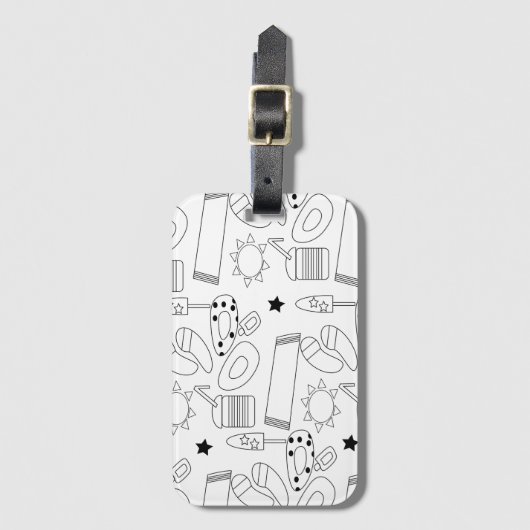 Étiquette À Bagage Le thème de la plage d'été Décrit le Motif (Devant Vertical)