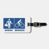 Étiquette À Bagage Le travail est important, faisant un cycle est (Devant horizontal)