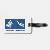 Étiquette À Bagage Le Travail Est Important, La Plongée Est Important (Dos horizontal)
