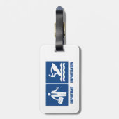 Étiquette À Bagage Le Travail Est Important, Le Jet Ski Est Important (Dos Vertical)