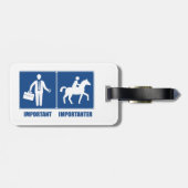 Étiquette À Bagage Le Travail Est Important, L'Équitation Est Importa (Dos horizontal)