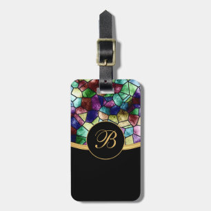 Étiquette À Bagage Le verre abstrait   de tache de mosaïque