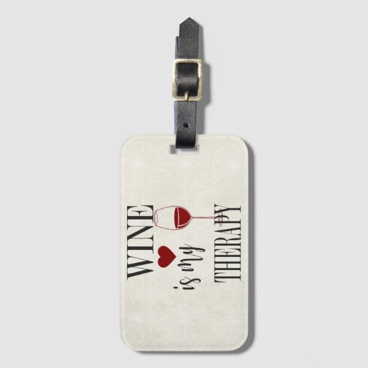 Étiquette À Bagage Le vin est mon étiquette de bagage thérapeutique (Devant Vertical)